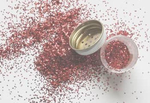 red glitter spilled
